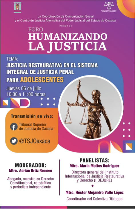 Invita PJEO a seguir la transmisión del foro virtual “Humanizando la justicia”